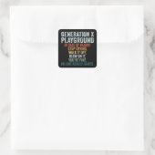 Grappige Generatie X Speeltuin Retro Vierkante Sticker (Tas)