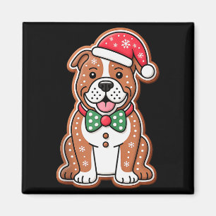 Grappige Gengembre Pitbull Hond Kerst Vrouwen Mann Magneet