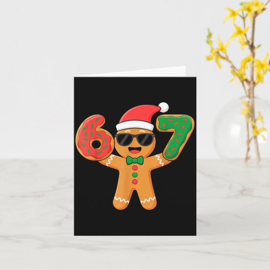 Grappige Gengembre Six Seven 67 Ijs Drip Kerstmis Kaart (Gele Bloem)
