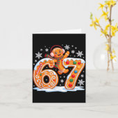 Grappige Gengembrede Zes Zeven 67 IJsdruppel Kerst Kaart (Gele Bloem)