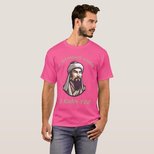 Grappige Genghis Khan grap en Mongoolse geschieden T-shirt (Voorkant volledig)