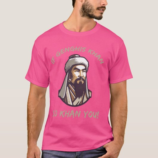 Grappige Genghis Khan grap en Mongoolse geschieden T-shirt (Voorkant)