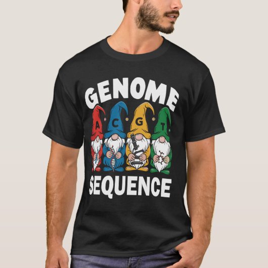 Grappige genoomsequentie Gnome Biology Physics Sci T-shirt (Voorkant)