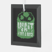 Grappige geologie - Wacht ik zie een rots Glas Ornament (Voorkant links)