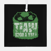 Grappige geologie - Wacht ik zie een rots Glas Ornament (Achterkant)