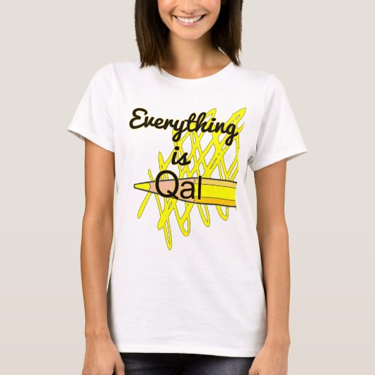 Grappige geologische kaart "Alles is Qal" T-shirt (Voorkant)