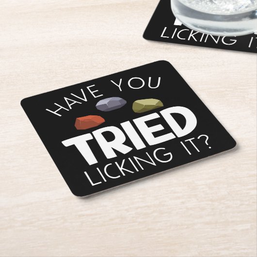 Grappige geoloog Lapidary Rock Collector Rockhound Kartonnen Onderzetters (Schuin)