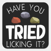 Grappige geoloog Lapidary Rock Collector Rockhound Vierkante Sticker (Voorkant)