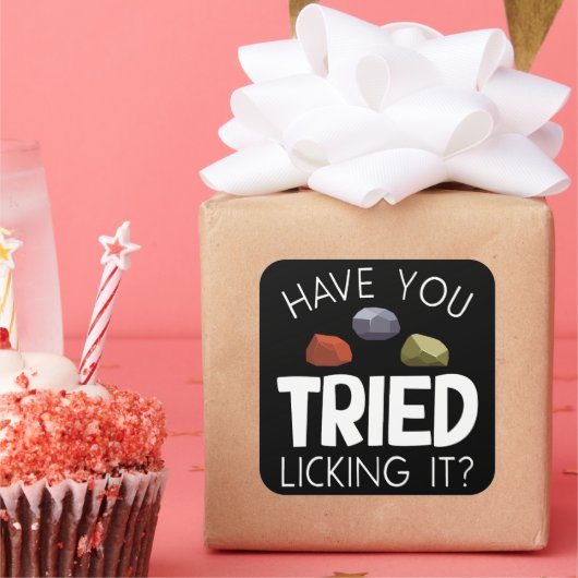 Grappige geoloog Lapidary Rock Collector Rockhound Vierkante Sticker (Feest)