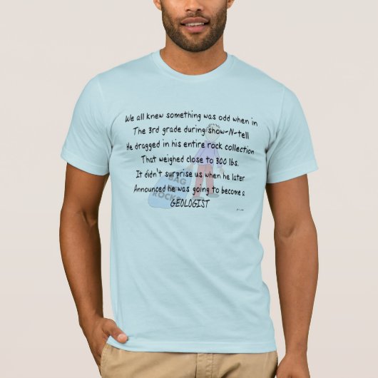 Grappige geoloog T-shirt "zak van rotsen" (Voorkant)