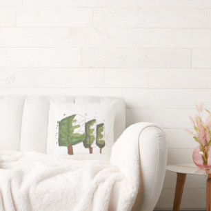 Grappige geometrische bomen - met de hand getekend kussen
