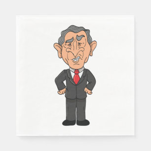 Grappige George W Bush Politieke Karikatuur Servet