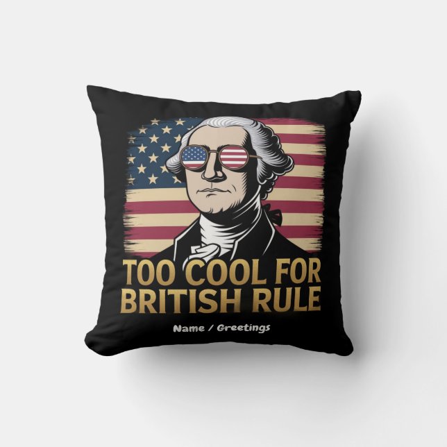 Grappige George Washington te cool voor Britse ove Kussen (Voorkant)