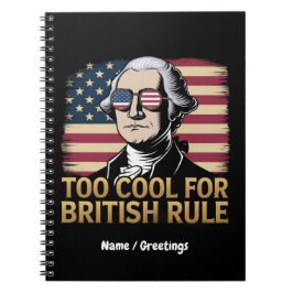 Grappige George Washington te cool voor Britse ove Notitieboek