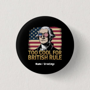 Grappige George Washington te cool voor Britse ove Ronde Button 3,2 Cm