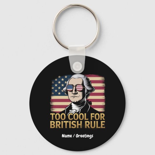 Grappige George Washington te cool voor Britse ove Sleutelhanger (Voorkant)
