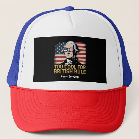 Grappige George Washington te cool voor Britse ove Trucker Pet (Voorkant)
