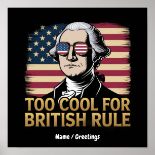 Grappige George Washington Te Cool voor Britse Reg Poster