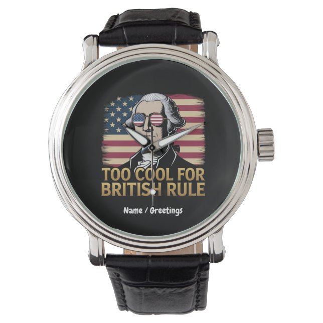 Grappige George Washington Te Koel voor Britse Reg Horloge (Voorkant)