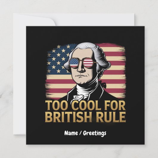 Grappige George Washington Te Koud voor Britse Reg Kaart (Voorkant)