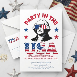 Grappige George Washington zonnebril Feest in de V Kaart