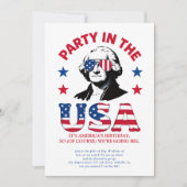 Grappige George Washington zonnebril Feest in de V Kaart (Voorkant)