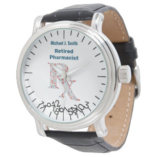 Grappige gepensioneerde apothekersnaam Jumble numm Horloge