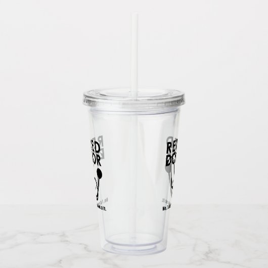 Grappige gepensioneerde arts stethoscoop tekst acryl drinkbeker (Rechts)