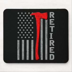 Grappige Gepensioneerde Brandweerman Usa Vlag Bran Muismat