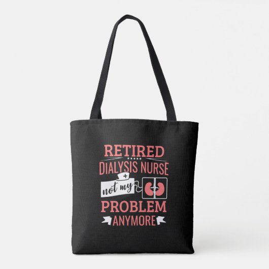 Grappige gepensioneerde dialyse verpleegkundige ne tote bag (Achterkant)