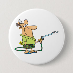 Grappige Gepensioneerde Dokter Tuinieren Tuinslang Ronde Button 7,6 Cm