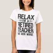 Grappige gepensioneerde Engelse leraar verjaardag T-shirt (Voorkant)