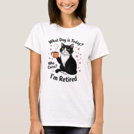 Grappige Gepensioneerde Kat Thee Relaxte Humor T-shirt