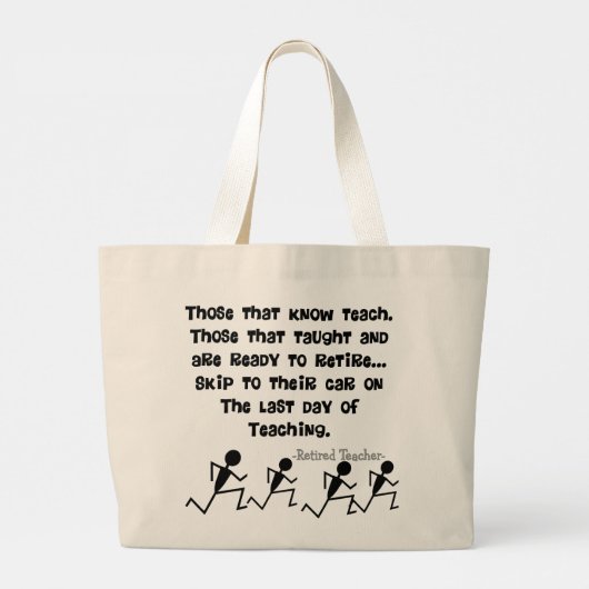 Grappige gepensioneerde leraar citaat grote tote bag (Achterkant)