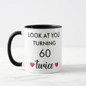 Grappige gepersonaliseerde 60e verjaardag mok (Links)