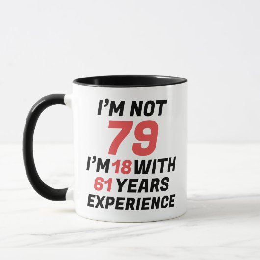 Grappige gepersonaliseerde 79e verjaardag ervaring mok (Links)