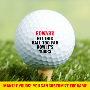 Grappige gepersonaliseerde aangepaste naam verlore golfballen