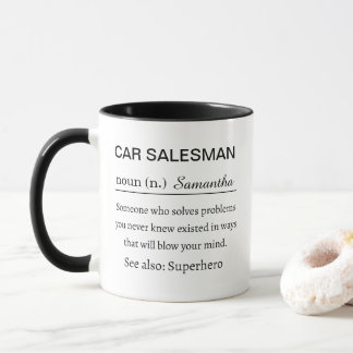 Grappige gepersonaliseerde autoverkoper definitie mok