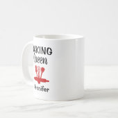 Grappige gepersonaliseerde bakkoningin koffiemok (Voorkant links)