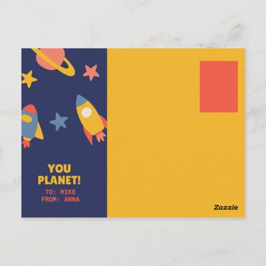 Grappige gepersonaliseerde - Blauwe geïllustreerde Briefkaart (Achterkant)