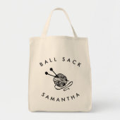 Grappige gepersonaliseerde breien bal zak tote bag (Voorkant)