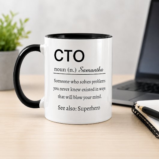 Grappige gepersonaliseerde CTO-definitie Mok