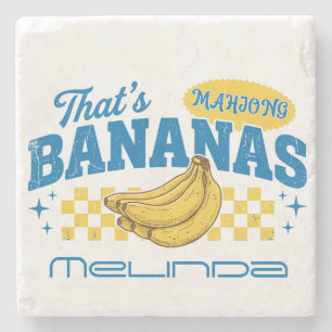 Grappige Gepersonaliseerde Dat Is Mahjong Bananen Stenen Onderzetter