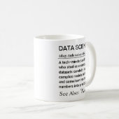 Grappige gepersonaliseerde definitie van dataweten koffiemok (Voorkant rechts)