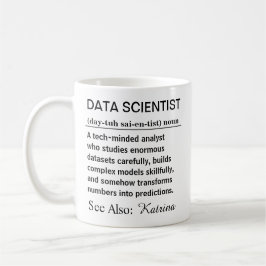 Grappige gepersonaliseerde definitie van dataweten koffiemok