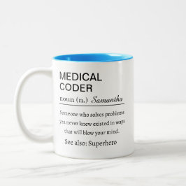 Grappige gepersonaliseerde definitie van medische  tweekleurige koffiemok