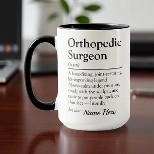Grappige gepersonaliseerde definitie van orthopedi mok