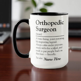 Grappige gepersonaliseerde definitie van orthopedi mok