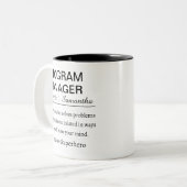 Grappige gepersonaliseerde definitie van programma mok (Voorkant links)