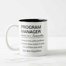 Grappige gepersonaliseerde definitie van programma mok